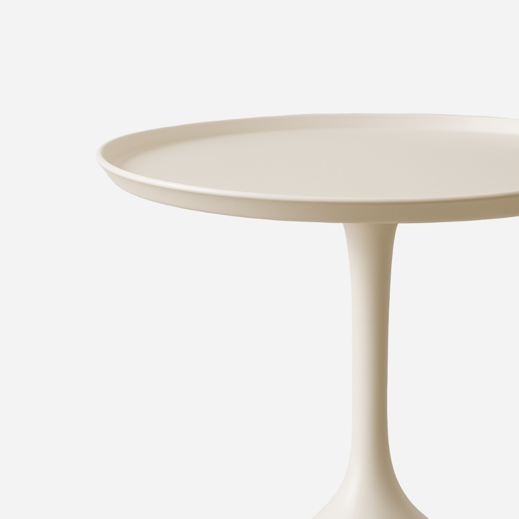 White side table on a white background