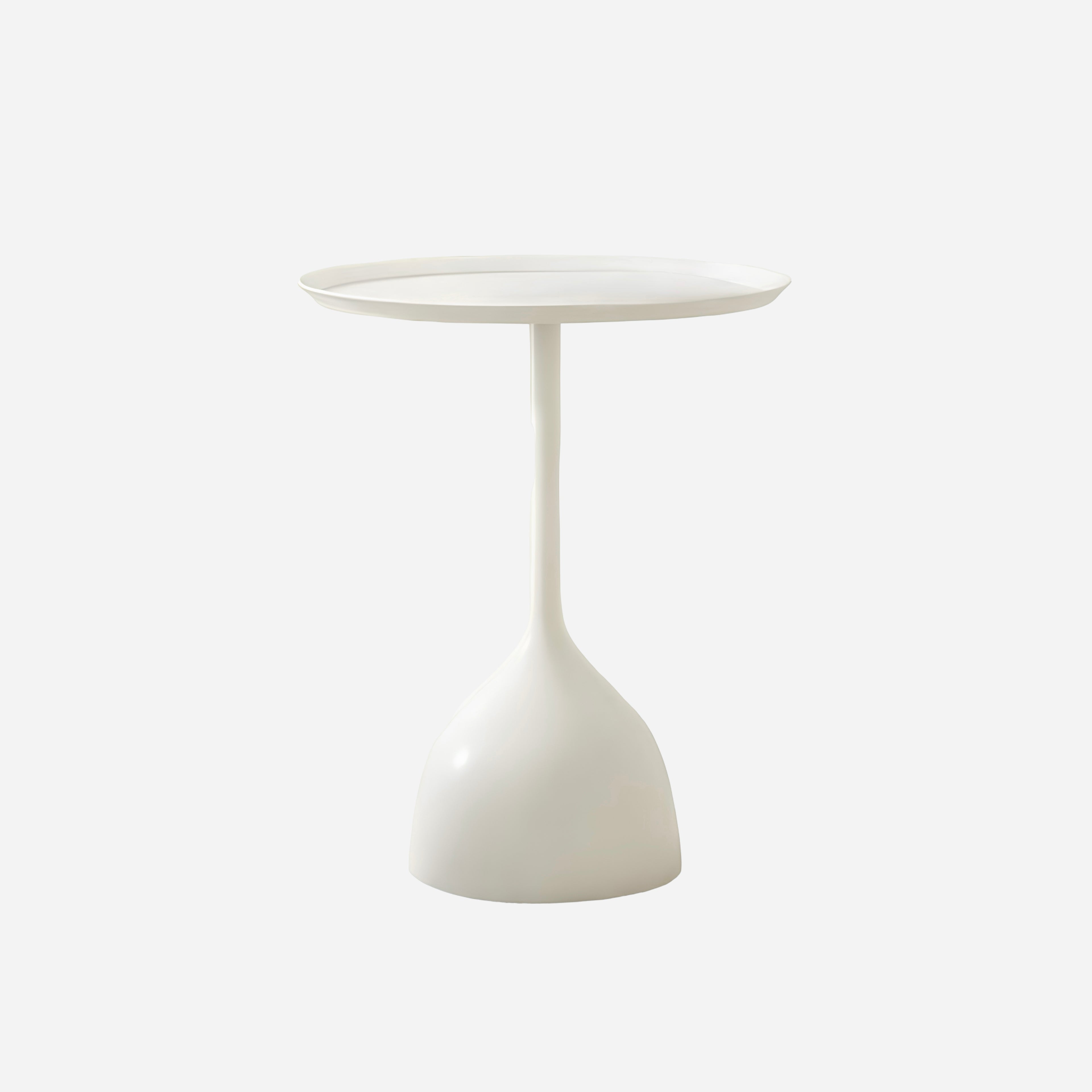 White side table on a white background