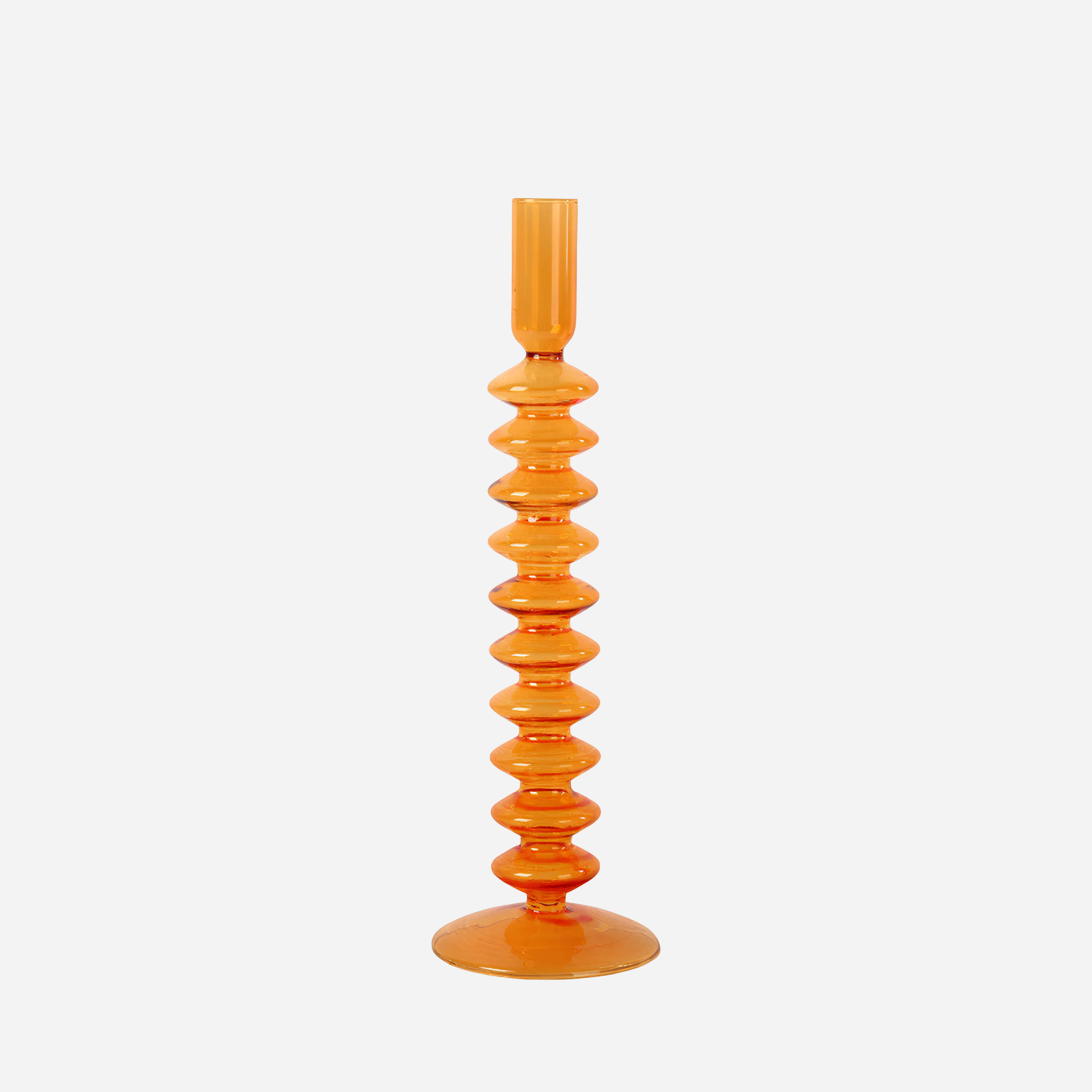 Orange candle holder on a white background
