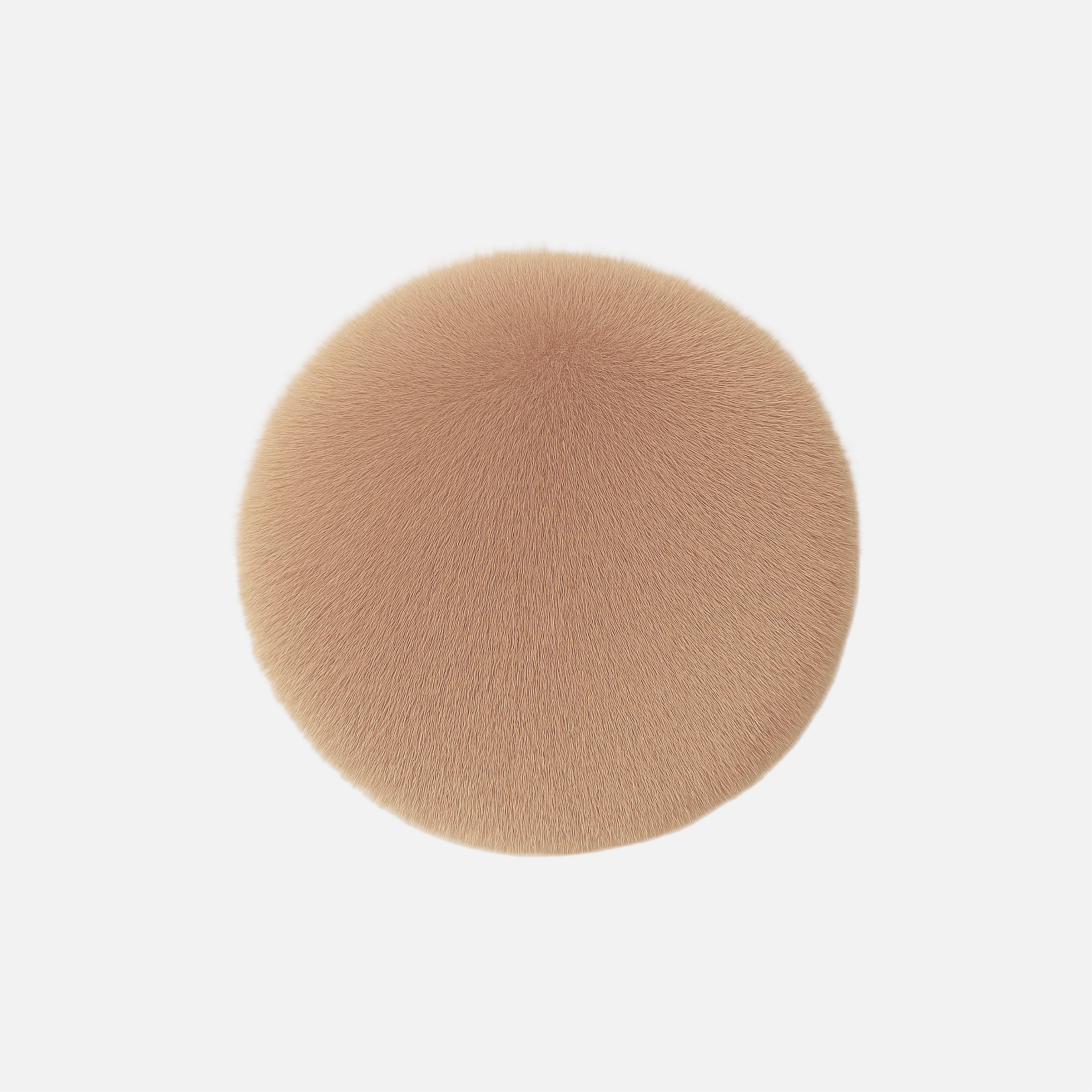 Round camel rug on a white background