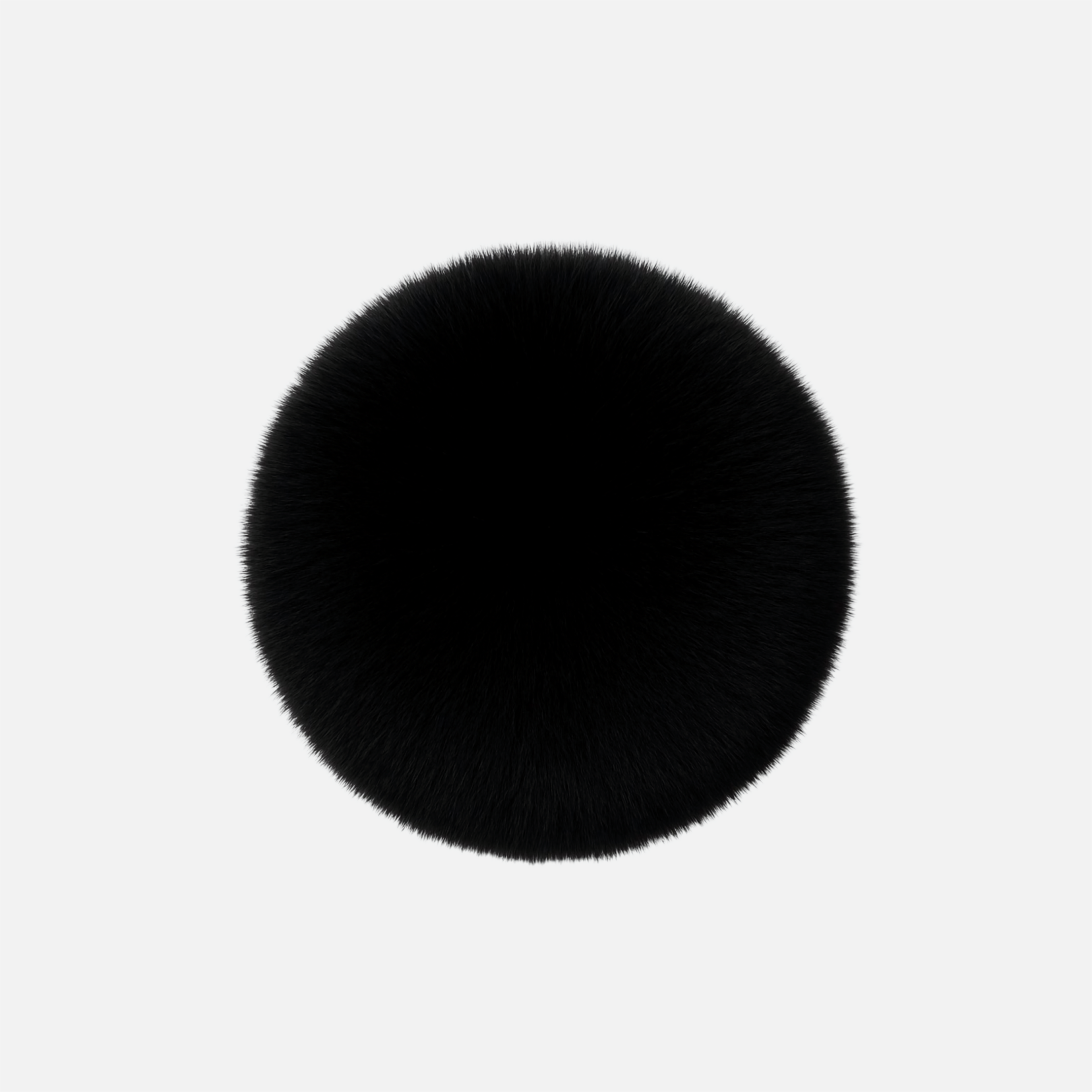 Round black rug on a white background