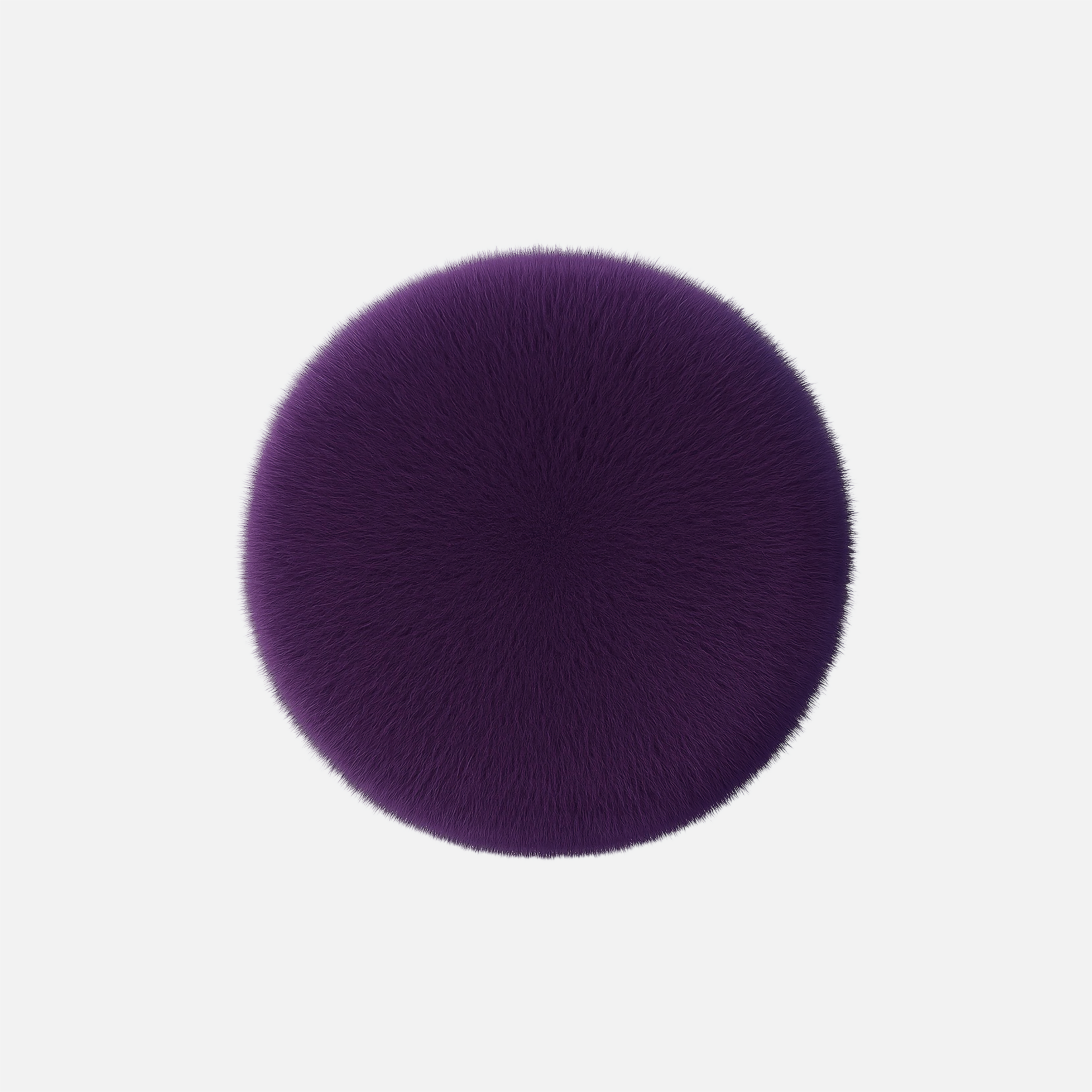 Round purple rug on a white background